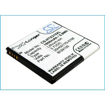 HTC Titan, Titan II, X310E, Sensation XL, X315E, Eternity, Bunyip, Bass, Runnymede, X315, X315b yhteensopiva akku - 1600mAh