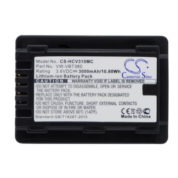 Panasonic VW-VBT190 akku 3000 mAh