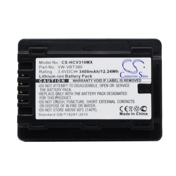 Panasonic VW-VBT380 akku 3400 mAh