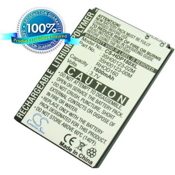 HTC Touch Pro 2, Touch Pro II, T7373, T7377, T7378, Fortress, Rhodium 100, Rhodium W, Snap, S741, Maple 100, S522, RHOD100, Willow, Rhodium 300, Maple 120, Cedar 100 akku 1600 mAh