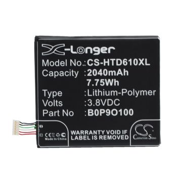 HTC A3QHD, D610, D610n akku 2040 mAh