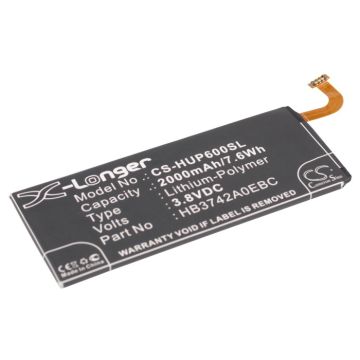 Huawei Ascend P6, Ascend P6-U06, Ascend P6-C00, Ascend G620S Akku 2000mAh / 3.8V mAh