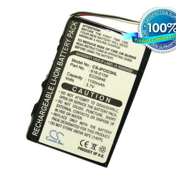 iPOD 3. Sukupolvi, iPod 20GB, iPod 15GB, iPod 30GB, iPod 10GB, iPod 40GB akku 1100 mAh