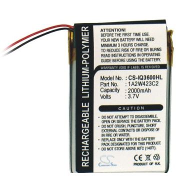 Garmin iQue 3200, 3600, 3600a tehoakku 2000 mAh