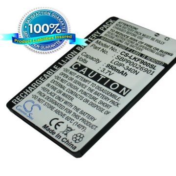 LG KF900, KF900 PRADA II, KS660, KS500, GR500 BANTER, LX265 RUMOR 2, AX265 BANTER, UX265, UX840, XENON akku 950 mAh
