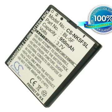 Nokia BL-5F yhteensopiva akku 950 mAh