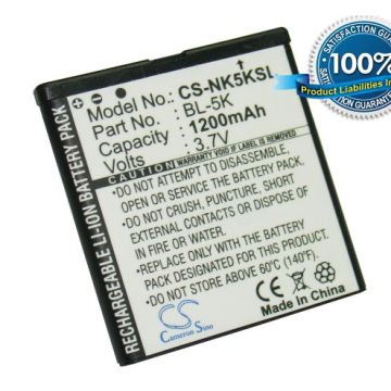 Nokia BL-5K yhteensopiva akku 1000 mAh