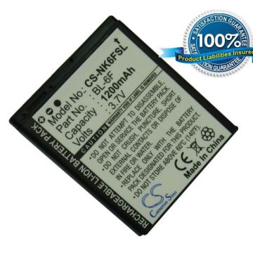 Nokia BL-6F yhteensopiva akku 1200 mAh
