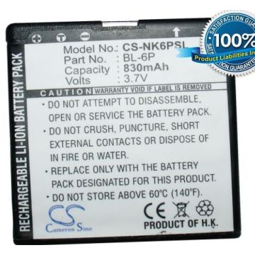 Nokia BP-6P, BL-6P yhteensopiva akku 830 mAh