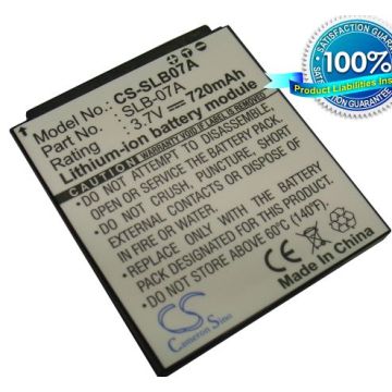 Samsung SLB-07A yhteensopiva akku 720 mAh