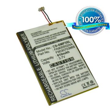 Samsung YP-P3 8GB, YP-P3 16GB, YP-P3CB/XSH, YP-P3JEB/XAA, YP-P3JCB/XAA, YP-P3JES/XAA, YP-P3JCS/XAA akku 610 mAh