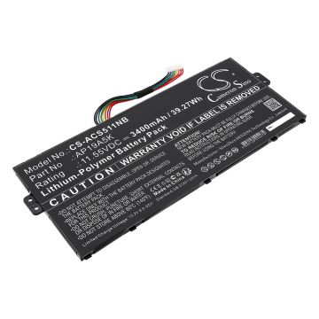 Acer kannettavan tietokoneen Chromebook Spin 511 R752T-C3M5 / Chromebook Spin 511 R752T-C6LD yhteensopiva akku 3400mAh