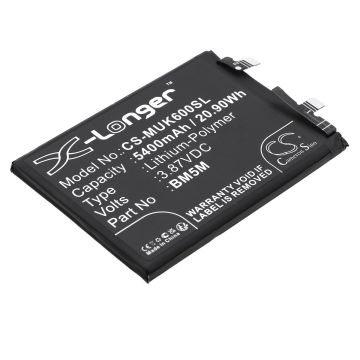 Redmi puhelimen K60 yhteensopiva akku 5400mAh