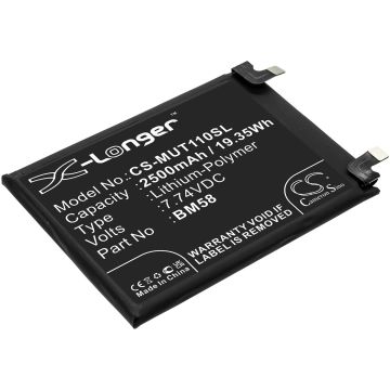 Xiaomi älypuhelinten 2107113SG / Mi 11T Pro 5G yhteensopiva akku 2500mAh