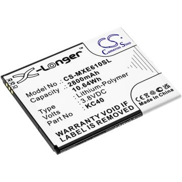 Lenovo puhelimen K10 2019 / K10 2019 Global yhteensopiva akku 2800mAh