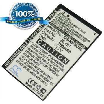 Nokia BL-5U yhteensopiva akku 750 mAh