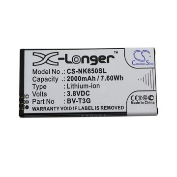 Nokia / Microsoft BV-T3G Lumia 650 yhteensopiva akku 2000 mAh
