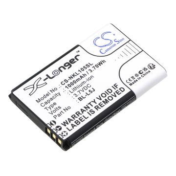 Nokia puhelimen 105 2023 yhteensopiva akku 1000mAh