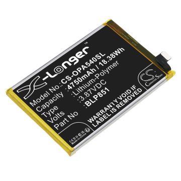 OPPO puhelimen A54 5G / CHP2195 yhteensopiva akku 4750mAh