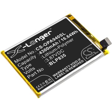 OPPO älypuhelinten A94 / A94 2021 yhteensopiva akku 4300mAh
