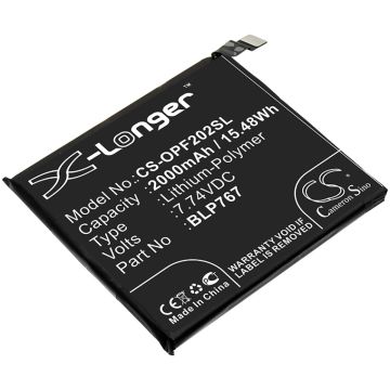 OPPO älypuhelinten CPH2025 / Find X2 Pro yhteensopiva akku 2000mAh