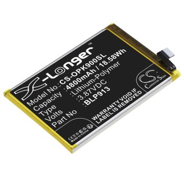 OPPO puhelimen K9X / K9x 5G 2021 yhteensopiva akku 4800mAh