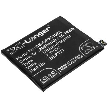 OPPO älypuhelinten Realme X50 Pro 5G / RMX2072 yhteensopiva akku 2050mAh