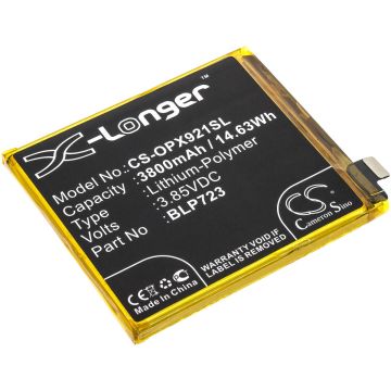 OPPO älypuhelinten Realme XT / RMX1921 yhteensopiva akku 3800mAh