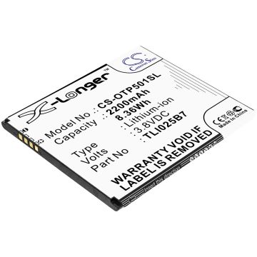 Alcatel älypuhelinten 5011A / A3 Plus yhteensopiva akku 2200mAh