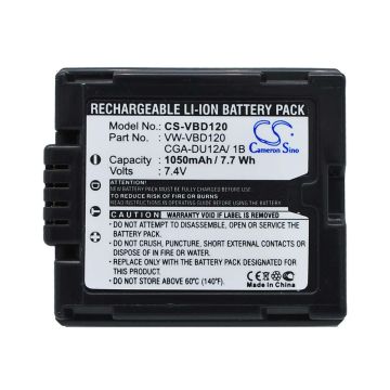 Panasonic VW-VBD120, CGA-DU12, CGA-DU12A/ 1b yhteensopiva akku 1050 mAh