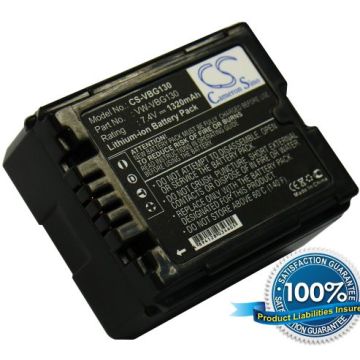 Panasonic VW-VBG130, VWVBG130, VW-VBG130-K yhteensopiva akku 1320 mAh - Uusi versio