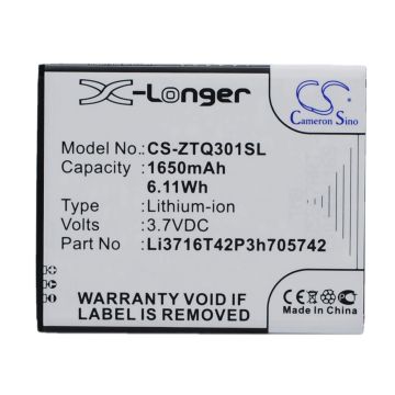 ZTE Q301C, Q301T, Q30C akku 1650 mAh
