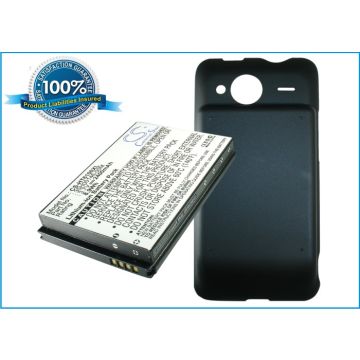 HTC EVO Shift 4G, Knight, Speedy, PG06100   Extended With Back Cover yhteensopiva akku - 2400mAh
