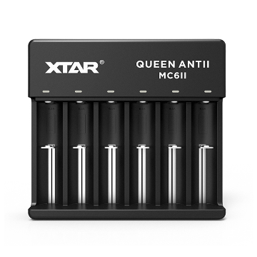 XTAR QUEEN ANTII MC6II Li-ion Akkuparistolaturi verkkovirralla, musta