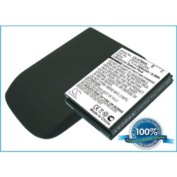 HTC myTouch 4G    Extended With Back Cover yhteensopiva akku - 2400 mAh