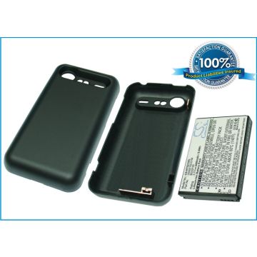HTC Incredible S, Incredible S S710E, S710E, PG32130   Extended With Back Cover yhteensopia akku - 2400 mAh