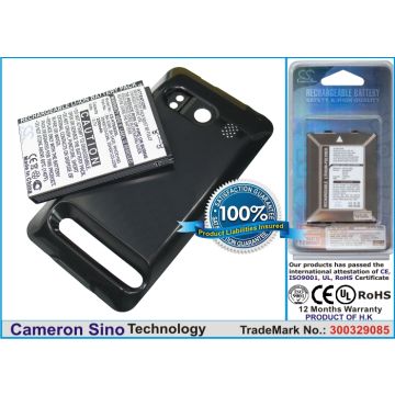 HTC EVO 4G, A9292, Supersonic  Extended With Black Color Back Cover yhteensopiva akku - 2200 mAh