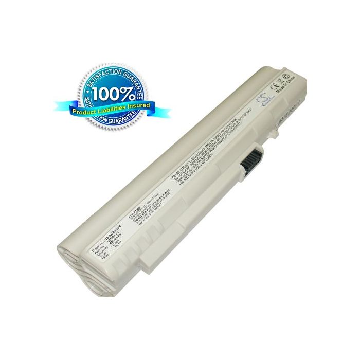Acer Aspire One, Aspire One A110, Aspire One A150, Aspire One AOD250, Aspire One 531H, Aspire One 571 akku 6600 mAh - Valkoinen