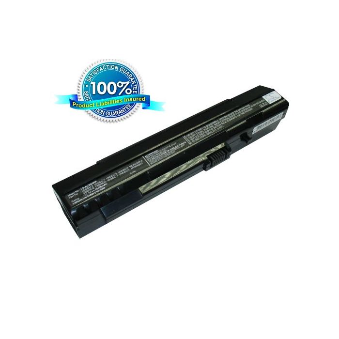 Acer Aspire One, Aspire One A110, Aspire One A150, Aspire One AOD250, Aspire One 531H, Aspire One 571 akku 10400 mAh - Musta
