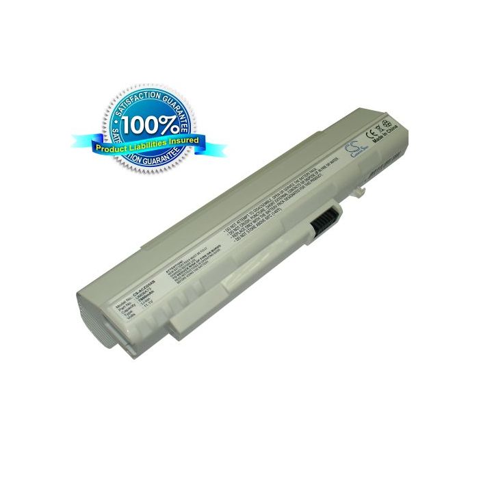 Acer Aspire One, Aspire One A110, Aspire One A150, Aspire One AOD250, Aspire One 531H, Aspire One 571 akku 7800 mAh - Valkoinen