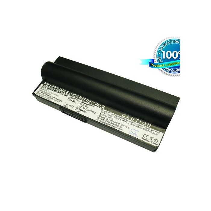 Asus Eee PC 701, Eee PC 701C, Eee PC 800, Eee PC 801, Eee PC 900, Eee PC 2G, Eee PC 4G, Asus Eee PC 8G akku 6600 mAh - Musta