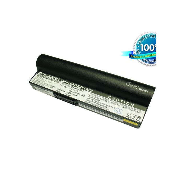 Asus Eee PC 701, Eee PC 701C, Eee PC 800, Eee PC 801, Eee PC 900, Eee PC 2G, Eee PC 4G, Asus Eee PC 8G akku 5200 mAh - Musta
