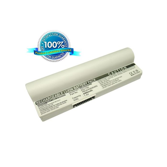 Asus Eee PC 701, Eee PC 701C, Eee PC 800, Eee PC 801, Eee PC 900, Eee PC 2G, Eee PC 4G, Asus Eee PC 8G akku 4400 mAh - Valkoinen