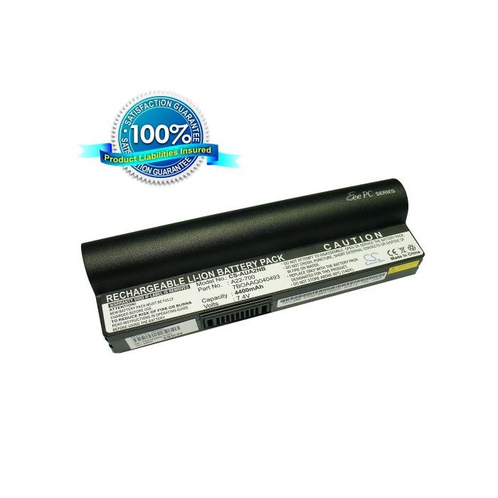 Asus Eee PC 701, Eee PC 701C, Eee PC 800, Eee PC 801, Eee PC 900, Eee PC 2G, Eee PC 4G, Asus Eee PC 8G akku 4400 mAh -Musta