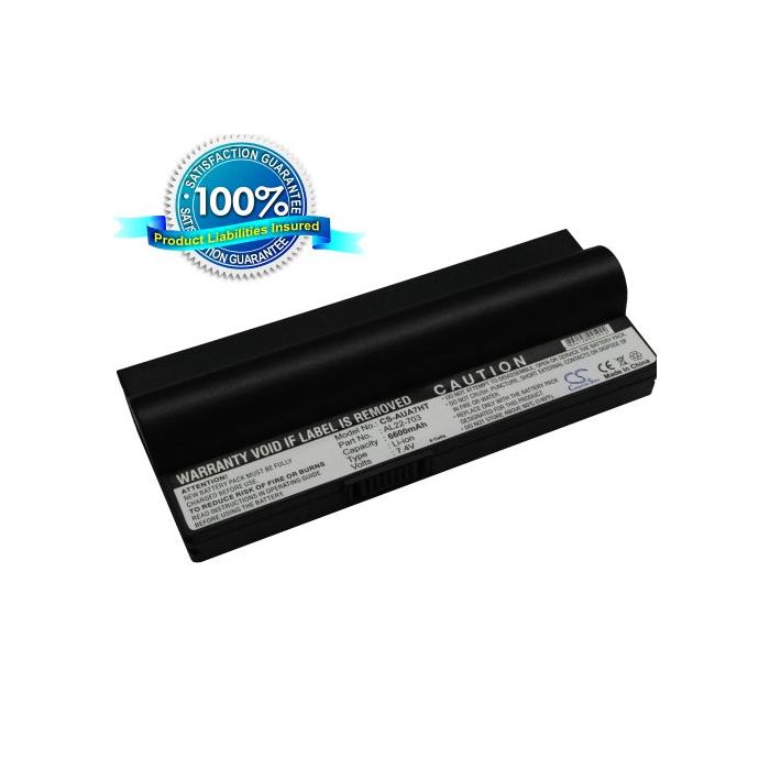 Asus Eee PC 703, Eee PC 900 Eee PC 900HD,  Eee PC 701SD, Eee PC 701SDX akku 6600 mAh - Musta