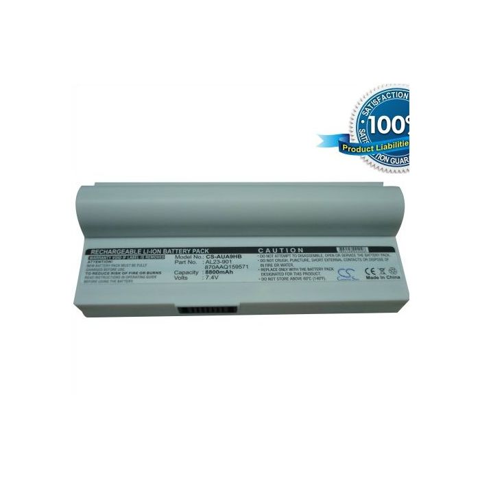 Asus Eee PC 901, Eee PC 904, Eee PC 904HD, Eee PC 1000, Eee PC 1000H, Eee PC 1000HE, Eee PC 1200 akku 8800 mAh - Valkoinen