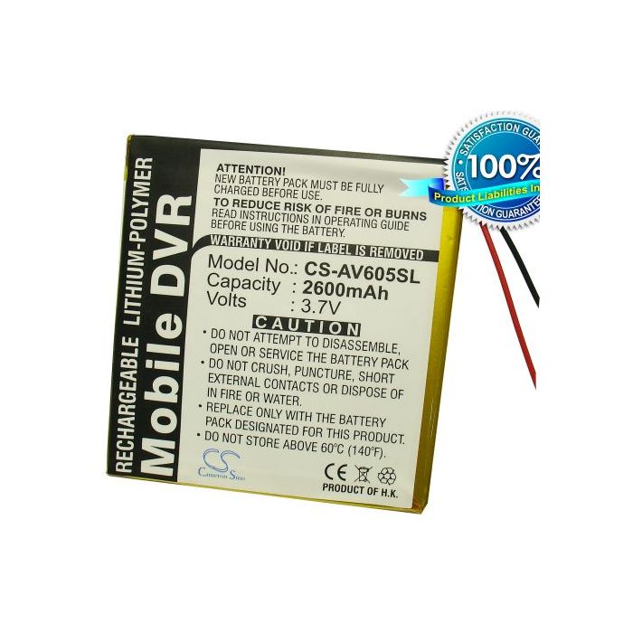 Archos AV605 20GB, AV605 40GB, AV605 60GB, AV605 160GB, AV605 Wifi 20GB, AV605 Wifi 40GB, AV605 Wifi 60GB, AV605 Wifi 160GB akku 2600 mAh