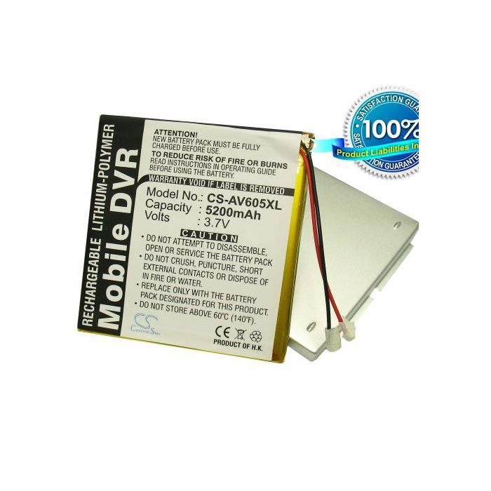 Archos AV605 120GB, AV605 160GB, AV605 Wifi 120GB, AV60 160GB Extended with cover akku 5200 mAh