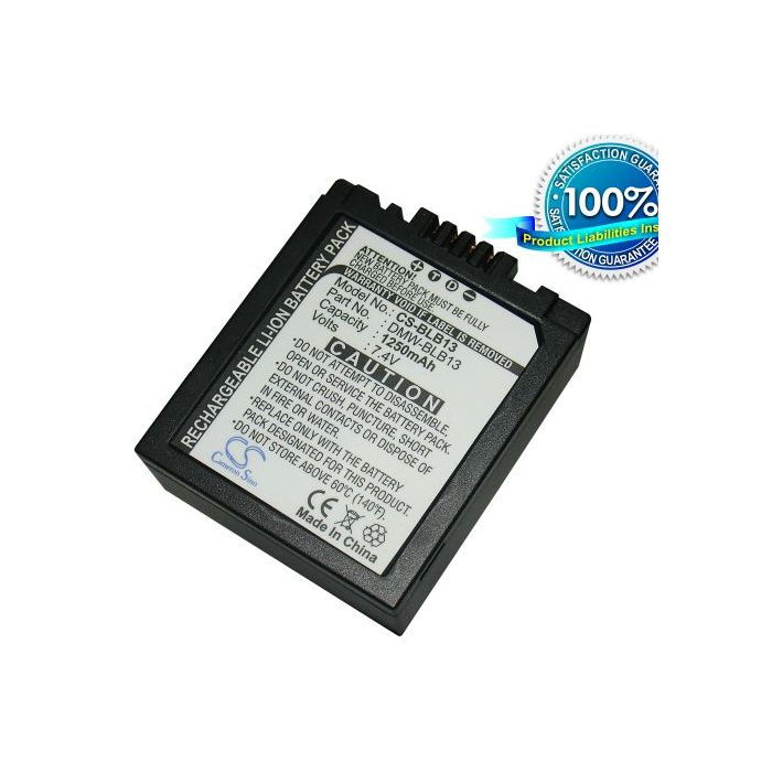 Panasonic DMW-BLB13, DMW-BLB13E, DMW-BLB13GK yhteensopiva akku 1250 mAh