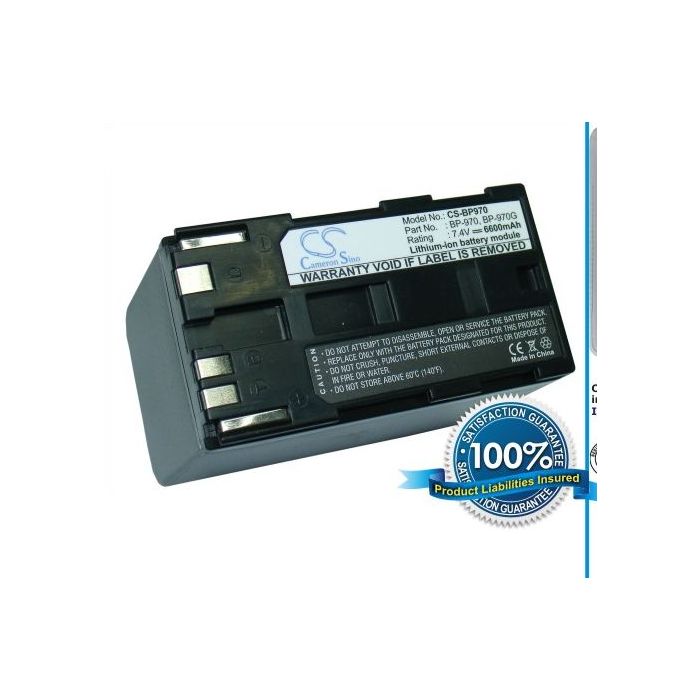 Canon BP-970, BP-970G yhteensopiva akku 6600 mAh